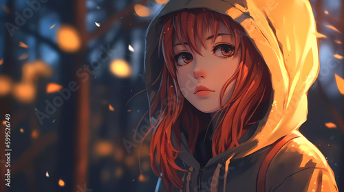 Obraz na płótnie Beautiful cartoon anime girl wallpaper illustration
w salonie