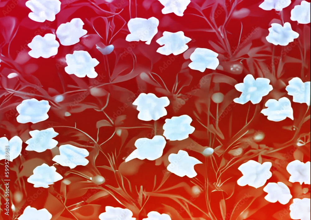 Floral pattern red flowers