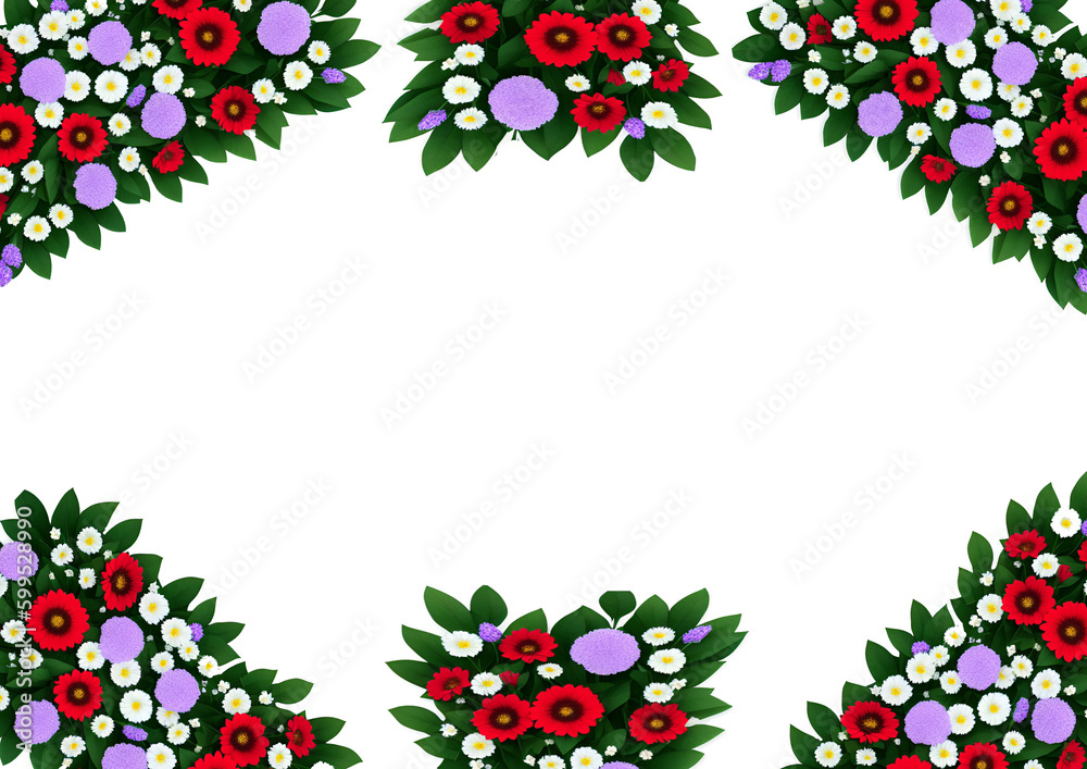 colorful frame of flowers
