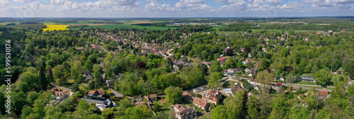 aerial view on the village of Barbizon in Seine et Marne
