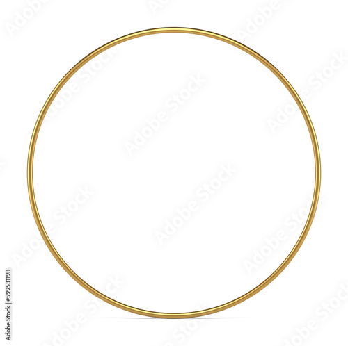 3d golden metallic ring luxury elegant circle decor element premium fashion design