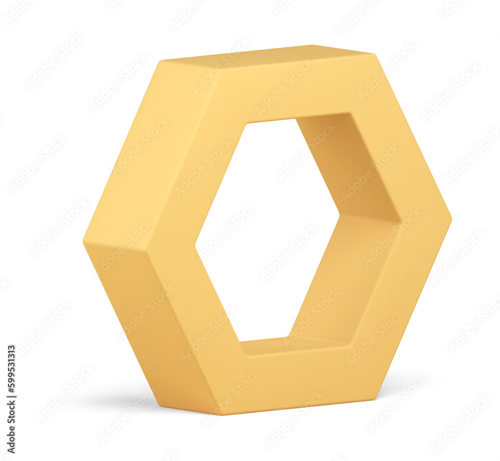 Hexagonal beige geometric form angular frame decor shape for presentation design Hexagonal beige geometric form angular frame decor shape for presentation design
