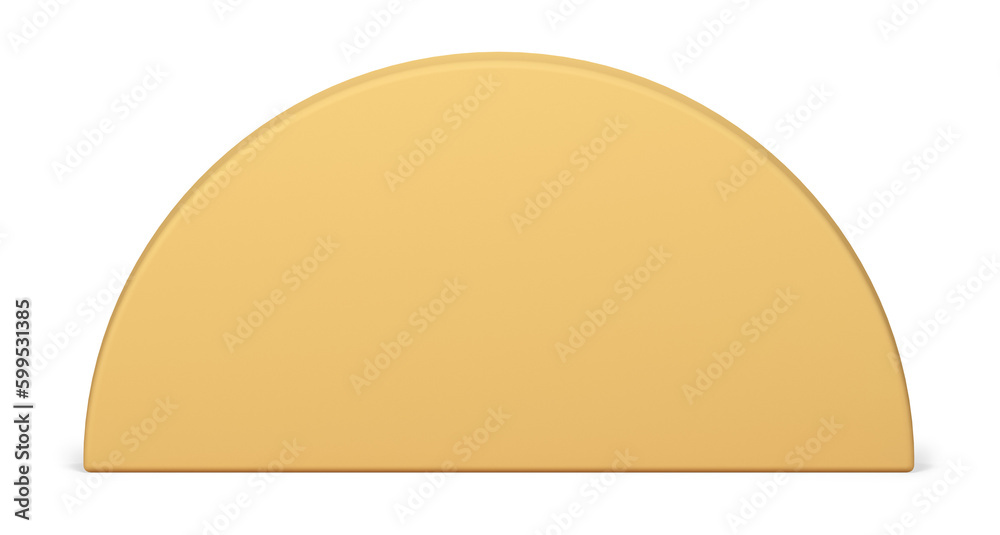 Beige half circle geometric shape isometric decor element 3d realistic illustration Beige half circle geometric shape isometric decor element 3d realistic illustration