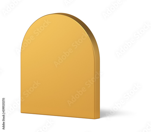 3d semicircle wall background golden geometric shape presentation design photo