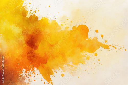 Abstract orange and yellow watercolor background. Generative AI