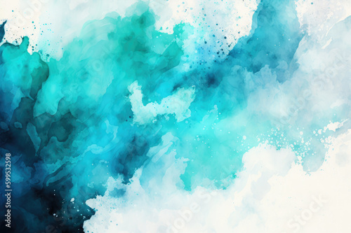 Abstract blue watercolor background. Generative AI