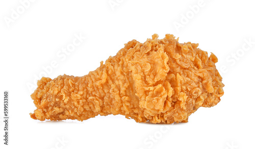 Canvastavla Fried chicken leg isolated on transparent background. PNG