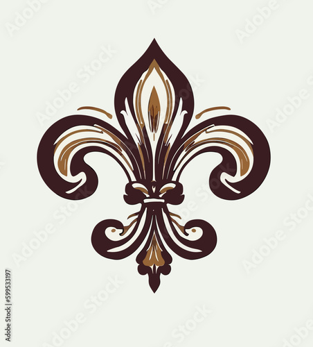 fleur de lis, flower, logo, simple ornamental vector art