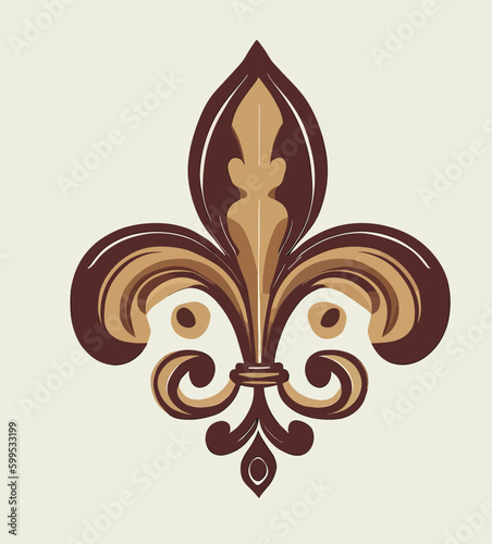 fleur de lis, flower, logo, simple ornamental vector art