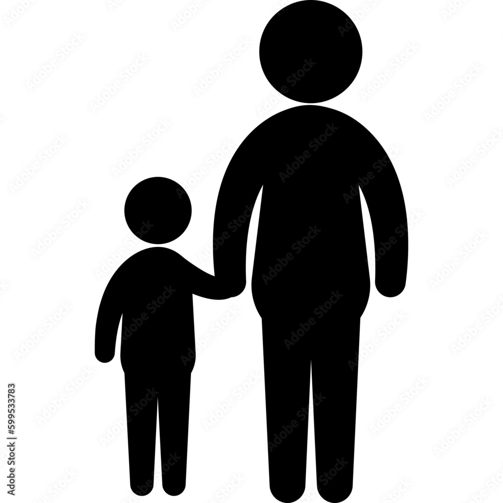Mother and son silhouettes Icon