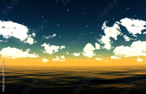 sunset over the sea sky