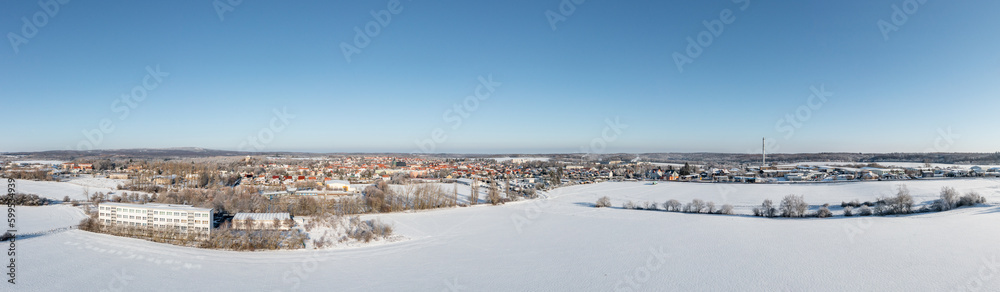 Obraz premium Blick über Harzgerode Winter