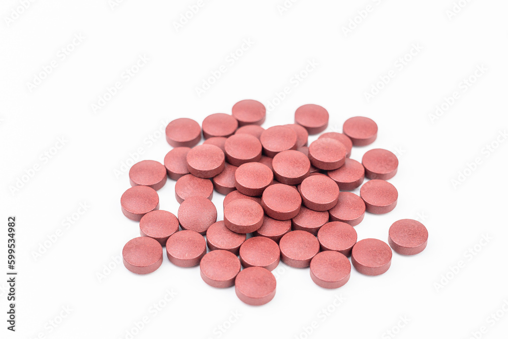 Pills isolated on white background. Close-up of pills. Pills isolated on white background. Close-up of pills.