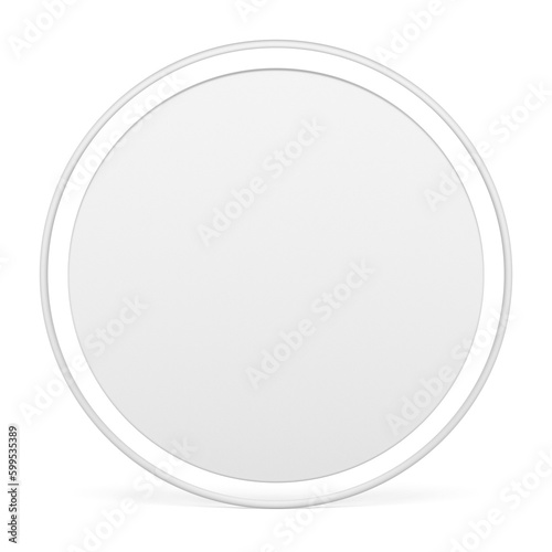 3d white circle wall background with frame aesthetic minimalist decor element