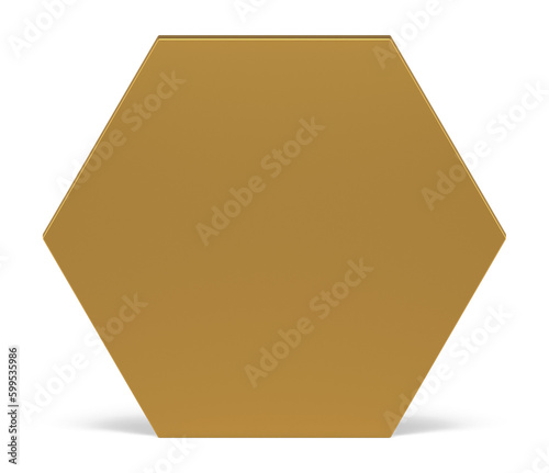 3d hexagon golden six corner geometric wall interior decor element presentation design