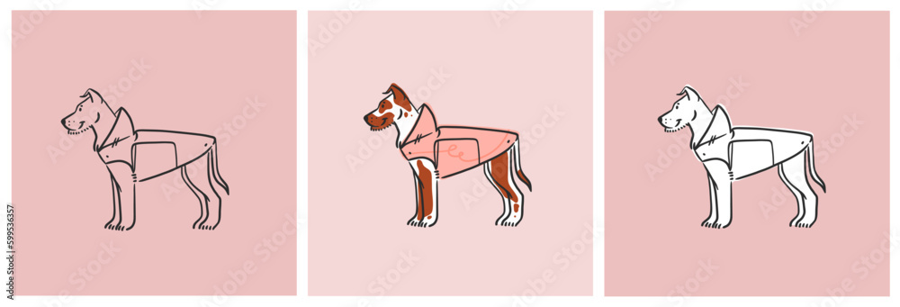 Hand drawn vector abstract graphic line art collection with diverse cute funny cartoon dog characters set.Vector illustration of funny cartoon different breed dog in trendy flat style. Line dog icon. Hand drawn vector abstract graphic line art collection with diverse cute funny cartoon dog characters set.Vector illustration of funny cartoon different breed dog in trendy flat style. Line dog icon.