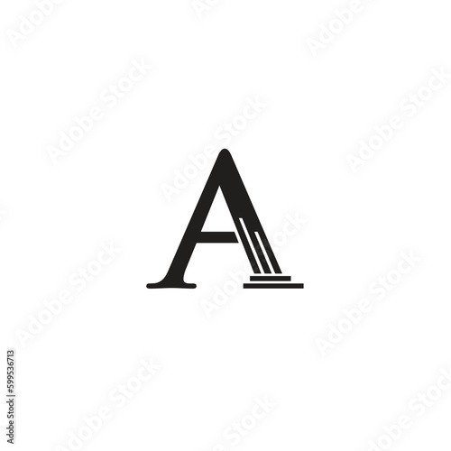 Letter A and Column logo or icon design