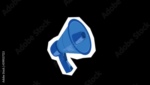 2D Cartoon Megaphone Animation. Social Advertising Concept. Abstract Background. 4K