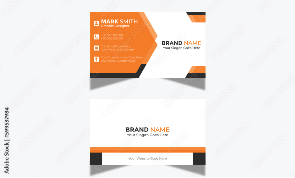 Creative Double-sided Business card design, Modern visiting card template, Clean name card Vector and professional  card
 