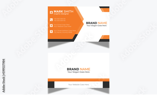 Creative Double-sided Business card design, Modern visiting card template, Clean name card Vector and professional card 