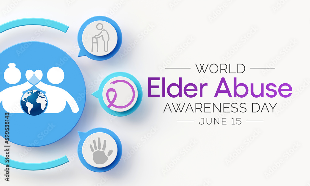 World Elder abuse awareness day is observed every year on June 15, 3D Rendering World Elder abuse awareness day is observed every year on June 15, 3D Rendering