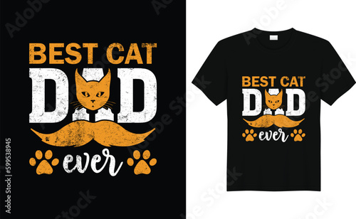 Foto Best Cat Dad Ever Father's Day T-shirt Design