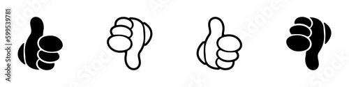Like and dislike vector icon. Thumb up and Thumb down collection. Vector illustration