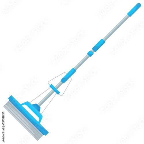 Vector cartoon image of a mop for washing floors. The concept of cleaning, washing, cleanliness and cleaning. Cute elements for your design.