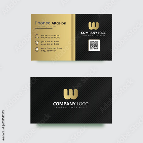 black and gold vector luxury business card template