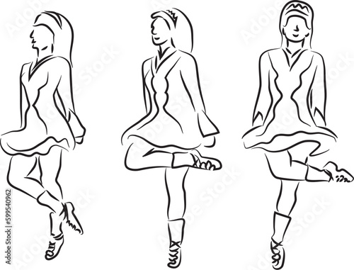 Irish dancer - vector illustration