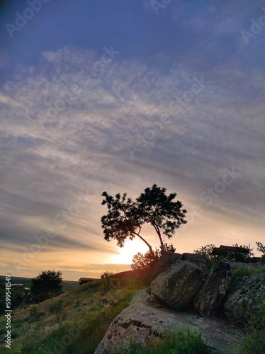 sunset in the mountains