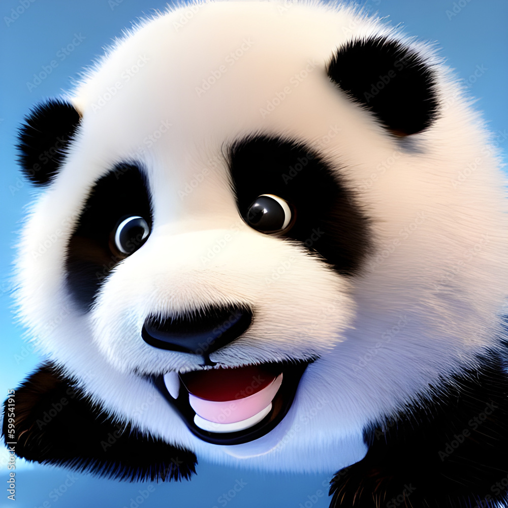 Obraz premium giant panda eating bamboo