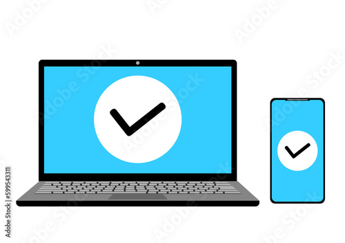 ノートパソコンとスマートフォンで申し込み完了　PNG
