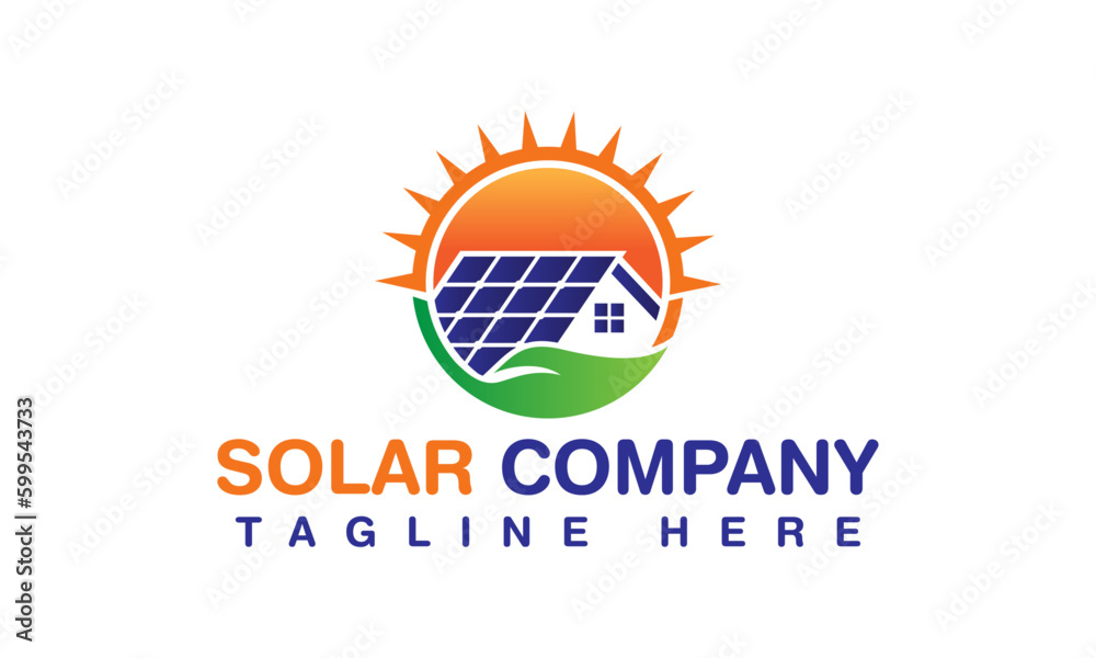 Solar company Logo Design Vector White Background