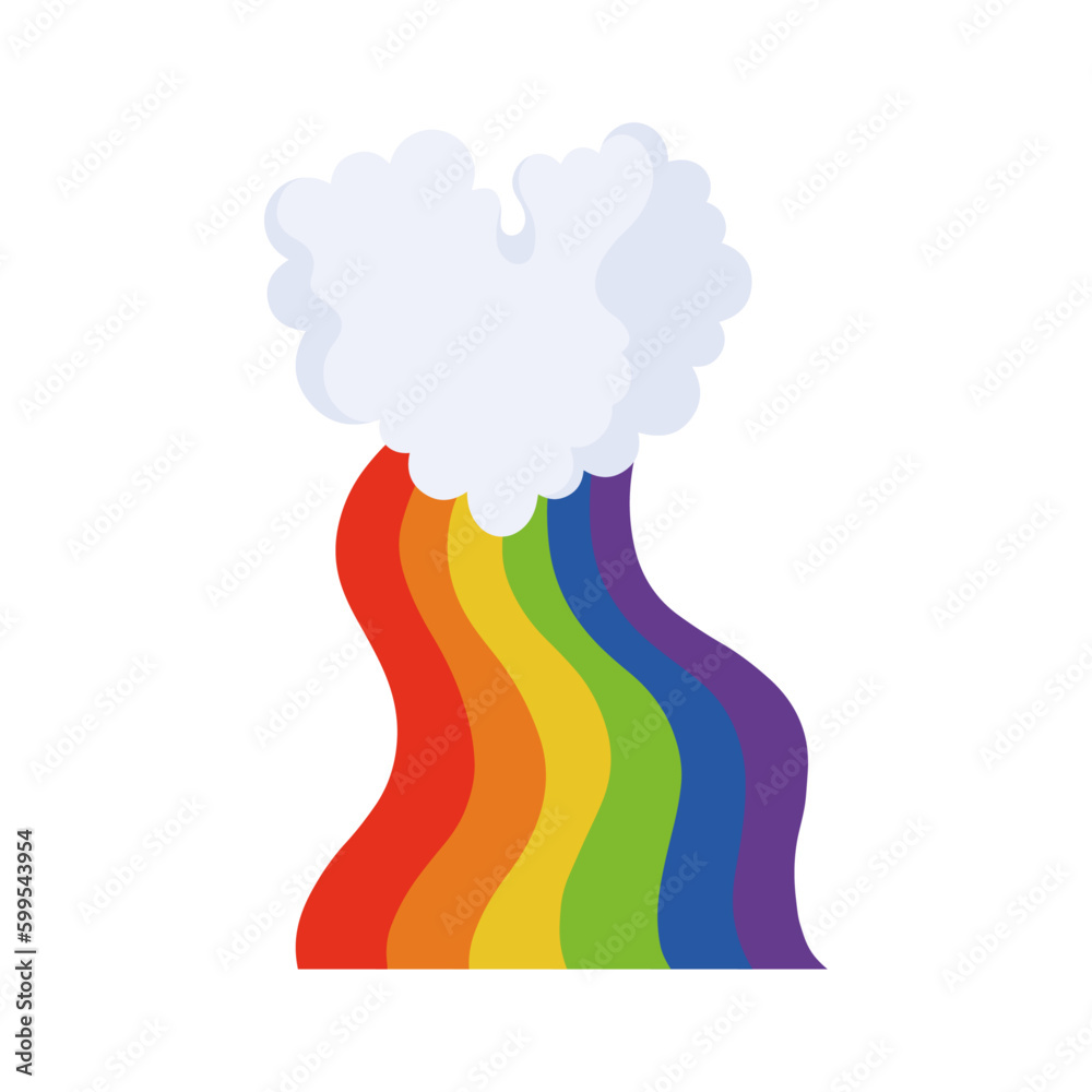 Concept illustration of LGBT symbol. A symbol of LGBT pride. Vector isolated illustration of LGBT symbol. LGBT rainbow cloud.
