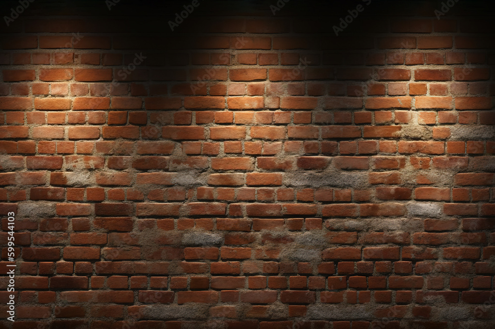 Detailed texture of a rustic brick wall. created with Generative AI