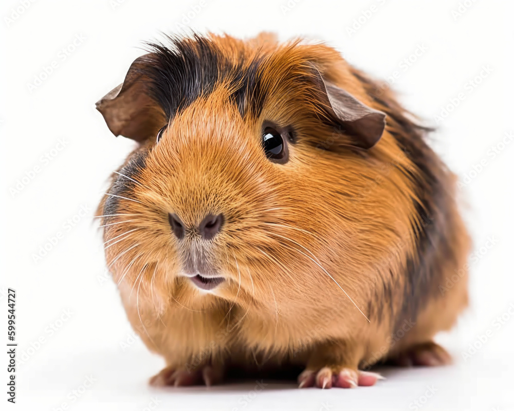 photo of guinea pig isolated on white background. Generative AI photo of guinea pig isolated on white background. Generative AI