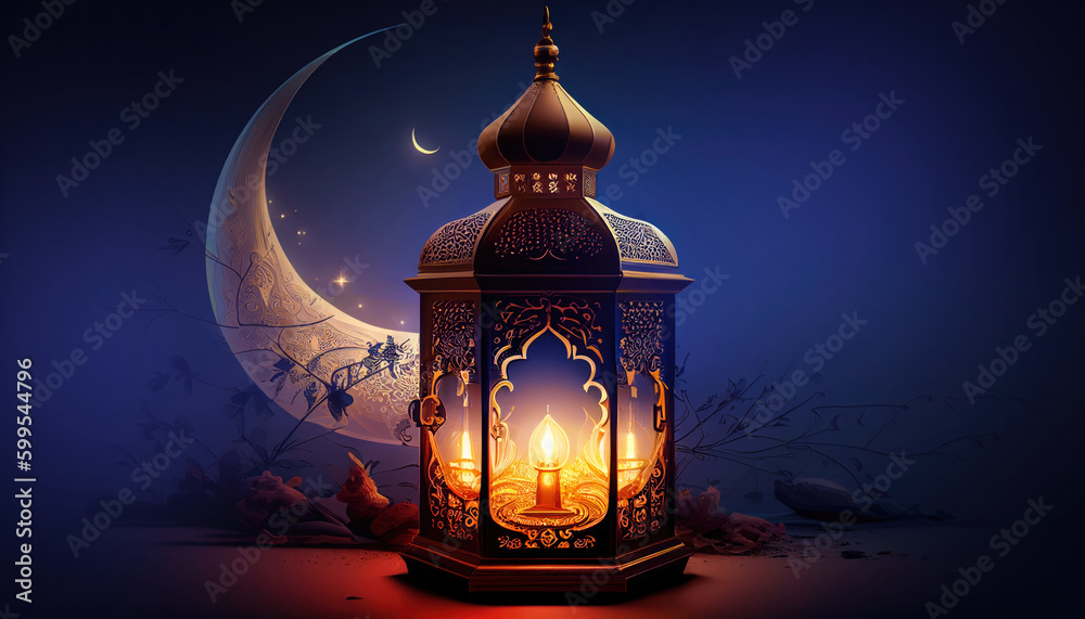 Background with traditional muslim symbols by Generative AI Background with traditional muslim symbols by Generative AI