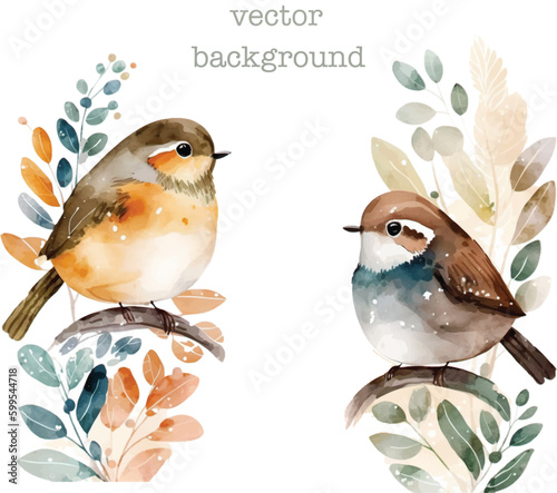 bird nature watercolor neutral colors for kids simple drawing childish cute