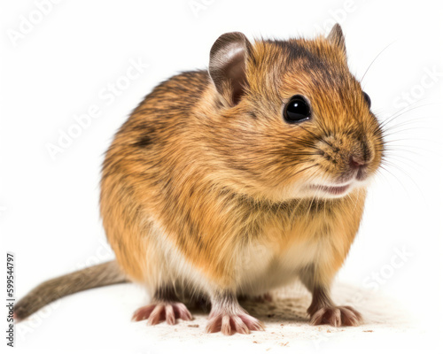 photo of gerbil (rodent) isolated on white background. Generative AI © Bartek
