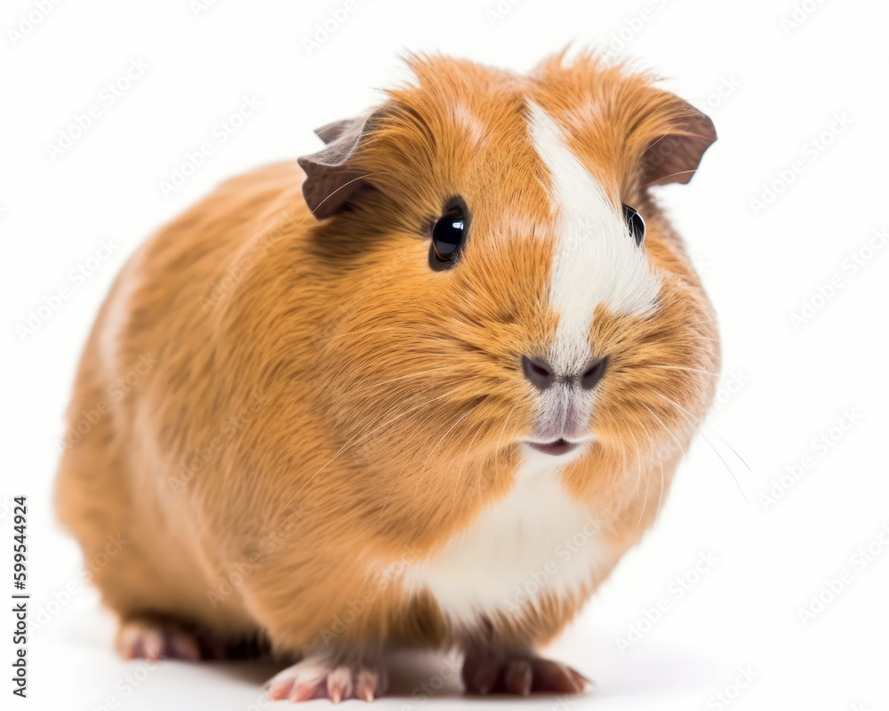 photo of guinea pig isolated on white background. Generative AI photo of guinea pig isolated on white background. Generative AI