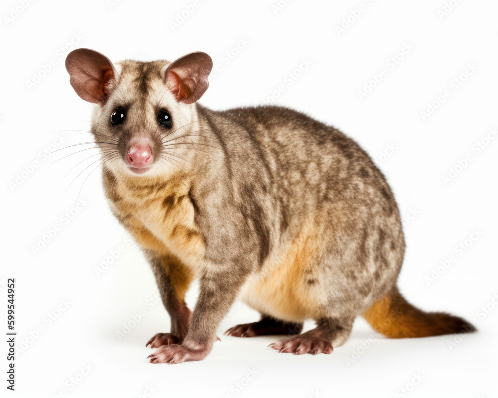 Fototapeta premium photo of glider marsupial isolated on white background. Generative AI