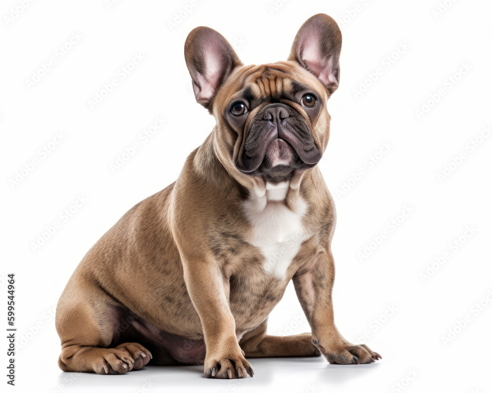 photo of French Bulldog isolated on white background. Generative AI photo of French Bulldog isolated on white background. Generative AI
