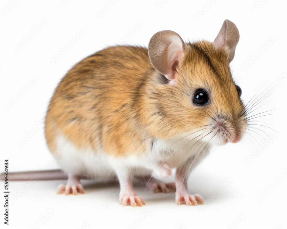 photo of grasshopper mouse isolated on white background. Generative AI photo of grasshopper mouse isolated on white background. Generative AI