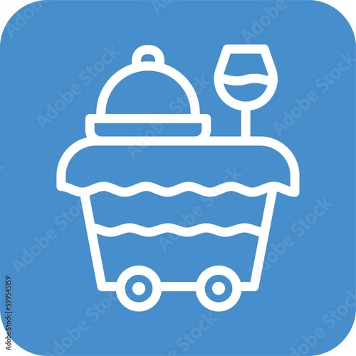 Food trolley Vector Icon Design Illustration