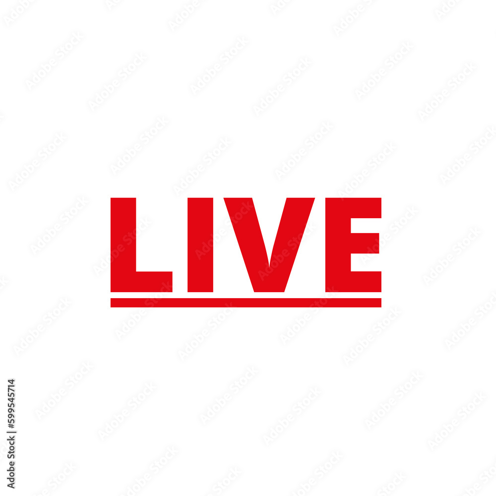 Red live button icon on a Transparent Background Red live button icon on a Transparent Background