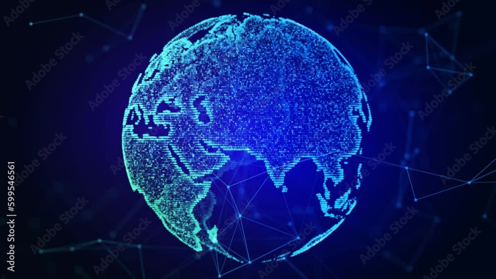 Data globe. Abstract 3D rendering of a scientific technology data network planet earth. 4K Digital World Networks. Data globe. Abstract 3D rendering of a scientific technology data network planet earth. 4K Digital World Networks.