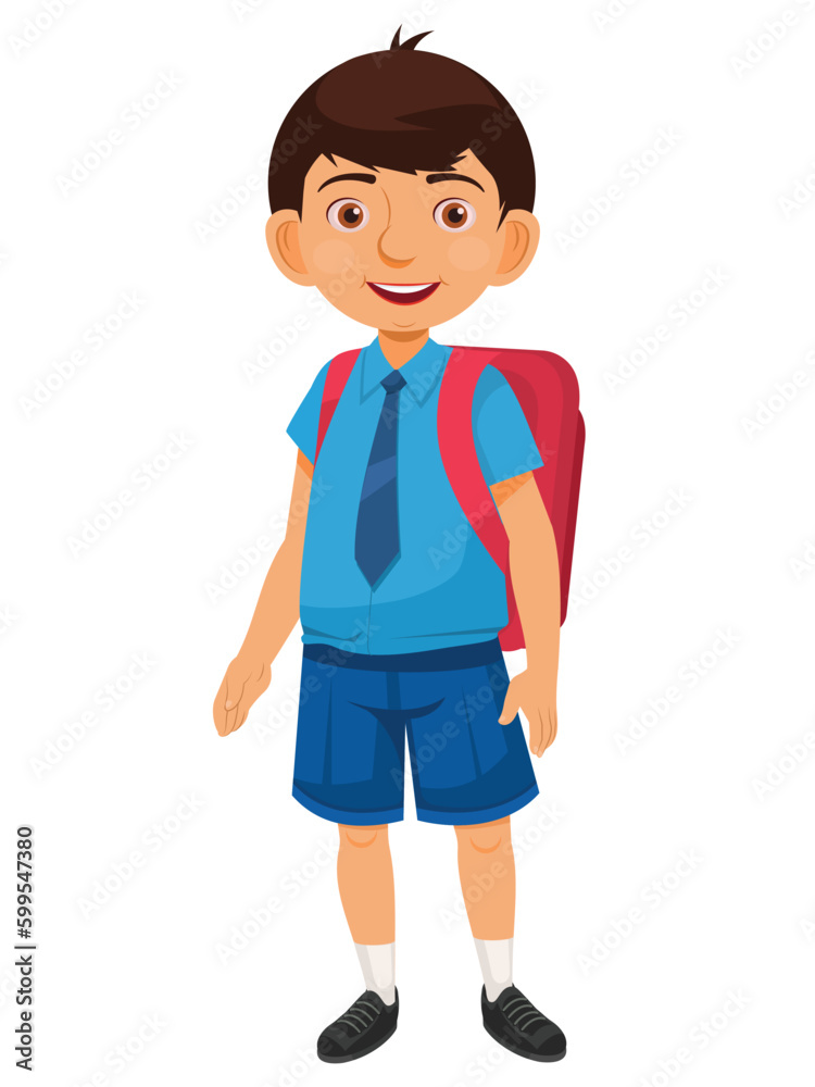 School Boy with Backpack, studing at school School Boy with Backpack, studing at school