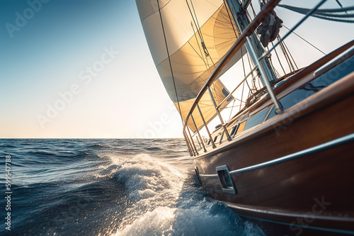Sailing in the Ocean: Enjoying the Beauty of Nature. created with Generative AI © photobuay