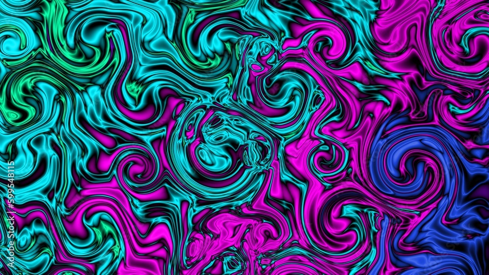 Fractal complex cyan pink patterns - Mandelbrot set detail, digital artwork for creative graphic